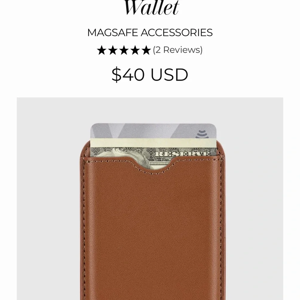 NWT Cognac Brown MagSafe Wallet MAGSAFE ACCESSORIES Money Credit Cards